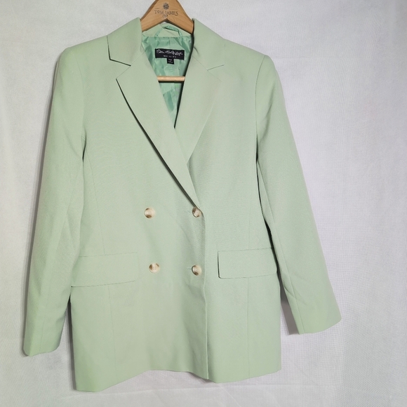 Miss Selfridge Sz 6 Light Mint Green Double-Breasted Blazer - Picture 2 of 6